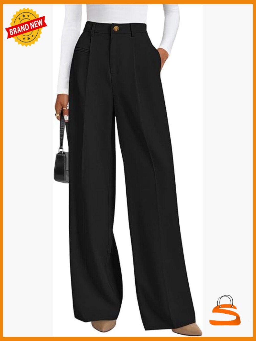 Wide Leg Dress Pants High Waisted Flowy Palazzo Business Casual Slacks Trousers